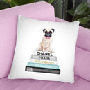 Bookstack Pug Pink Bow Throw Pillow By Amanda Greenwood