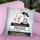 Books Of Fashion, Blue, Makeup Set, Blue Grunge Throw Pillow By Amanda Greenwood