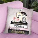 Books Of Fashion, Pink, Makeup Set, Pink Grunge Throw Pillow By Amanda Greenwood