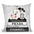 Books Of Fashion, Grey, Makeup Set, Grey Grunge Throw Pillow By Amanda Greenwood