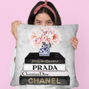 Books Of Fashion, Grey, Flowers, Grey Grunge Throw Pillow By Amanda Greenwood
