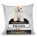 Books Of Fashion, Grey, Maltese, Grey Grunge Throw Pillow By Amanda Greenwood