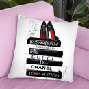 Black And White Book Stack, Ink Andoes Throw Pillow By Amanda Greenwood