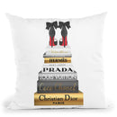 Tall Metallic Stack Gold With Black Bowoes Red Soles Throw Pillow By Amanda Greenwood