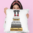 Tall Metallic Stack Gold With Black Bowoes Red Soles Throw Pillow By Amanda Greenwood