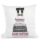 Tall Book Stack Blush Pink Black Bowoes Throw Pillow By Amanda Greenwood