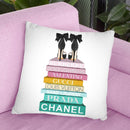 Rainbow Book Stack With Black Bowoes Throw Pillow By Amanda Greenwood
