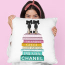 Rainbow Book Stack With Black Bowoes Throw Pillow By Amanda Greenwood