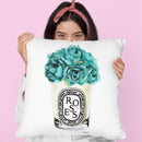 Candle With Teal Peony Throw Pillow By Amanda Greenwood