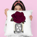 Candle With Burgundy Rose Throw Pillow By Amanda Greenwood