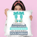 Blue And Teal Fashion Books With Bow Shoes Throw Pillow By Amanda Greenwood