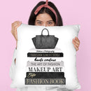 Tall Black And Grey Fashion Books With Bag Throw Pillow By Amanda Greenwood