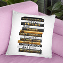 Tall Fashion Books Black And Gold Throw Pillow By Amanda Greenwood