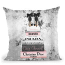 Tall Pink And Grey With Shoes, Grunge Background Throw Pillow By Amanda Greenwood