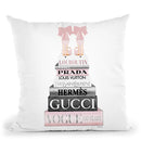 Tall Pink And Silver With Bow Shoes, Throw Pillow By Amanda Greenwood