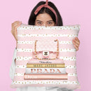 Books Medium Blush With Quilted Bag. Pink Stripes Gold Dots Throw Pillow By Amanda Greenwood