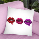 Lip Drip Row Red To Purple Throw Pillow By Amanda Greenwood