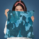 Blue Aqua Camouflage Throw Pillow By Andrea Haase