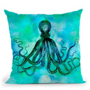 Blue Octopus Throw Pillow By Andrea Haase
