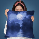 Blue Water Moon Throw Pillow By Andrea Haase