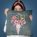 Boho Skull Throw Pillow By Andrea Haase
