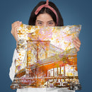 Brooklyn Bridge Yellow Throw Pillow By Andrea Haase