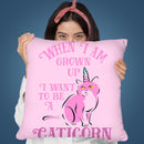 Caticorn Rosa Throw Pillow By Andrea Haase