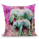Elephants Art Throw Pillow By Andrea Haase