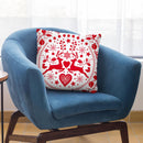 Folk Art Xmas Deer White Throw Pillow By Andrea Haase