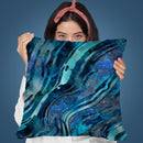 Gemstone Blue Teal Throw Pillow By Andrea Haase