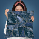 Gemstone Stained Glass Blue Kopie Throw Pillow By Andrea Haase