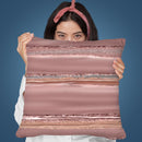 Glamour Stripes Rosegold Throw Pillow By Andrea Haase