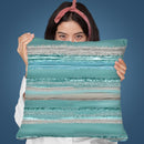 Glamour Stripes Teal Throw Pillow By Andrea Haase