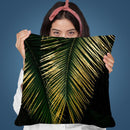 Golden Moments Tropical Palm Leaf Glamour Throw Pillow By Andrea Haase