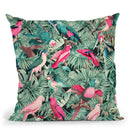 Jungle Parrots V Throw Pillow By Andrea Haase