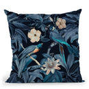 Junglebirds At Night Throw Pillow By Andrea Haase