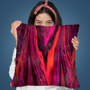 Laser Marble Red Throw Pillow By Andrea Haase