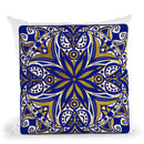 Oriental Tiles Blue Gold I Throw Pillow By Andrea Haase
