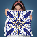 Oriental Tiles Blue Gold Ii Throw Pillow By Andrea Haase