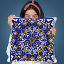 Oriental Tiles Blue Gold Iv Throw Pillow By Andrea Haase