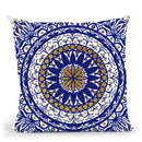 Oriental Tiles Blue Gold Throw Pillow By Andrea Haase