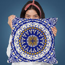 Oriental Tiles Blue Gold Throw Pillow By Andrea Haase