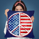 Peace Usa Throw Pillow By Andrea Haase