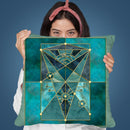 Stained Glass Turquoise Throw Pillow By Andrea Haase