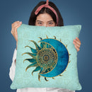 Sun Moon Celestial Square Throw Pillow By Andrea Haase