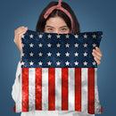 Usa Flag Grunge Throw Pillow By Andrea Haase
