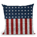 Usa Flag Jute Throw Pillow By Andrea Haase