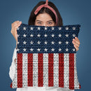 Usa Flag Jute Throw Pillow By Andrea Haase