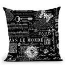Vintage Script I Throw Pillow By Andrea Haase