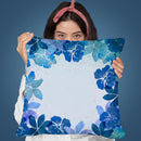 Watercolor Flowers Blue Throw Pillow By Andrea Haase